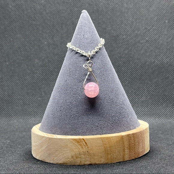 Handmade Simple Wire Pendant (pink) - Picture 1 of 3